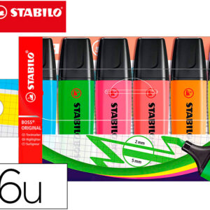 Marcador Stabilo Boss Fluorescente 70 Estojo De 6 Unidades Cores Sortidas - STABILO