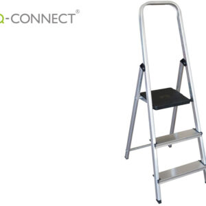 Escada De Aluminio 3 Degraus 590X400X1260 Mm Peso Maximo 150 Kg En-131 - Q-CONNECT
