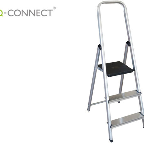 Escada De Aluminio 3 Degraus 590X400X1260 Mm Peso Maximo 150 Kg En-131 - Q-CONNECT