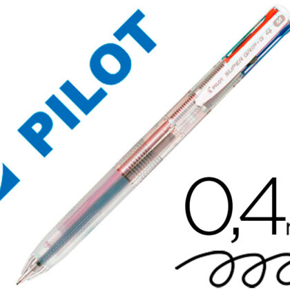 Esferografica Pilot Supergrip G 4 Cores Retratil Tinta Base De Oleo Corpo Cor Transparente - PILOT