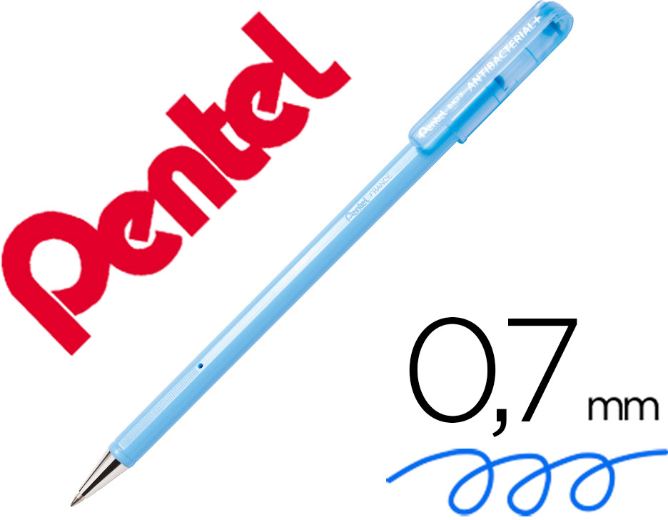 Esferografica Pentel Bk77 Antibacterial Azul