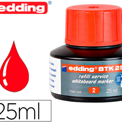 Tinta Marcador Edding Quadro Branco Btk-25 Cor Vermelho Frasco De 25 Ml - EDDING