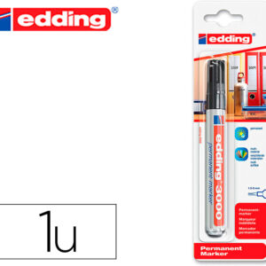 Marcador Permanente 3000 Preto N.1 Ponta Redonda 1,5-3 Mm Blister De 1 Unidade - EDDING