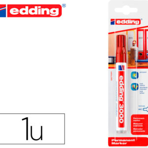 Marcador Permanente 3000 Vermelho N.2 Ponta Redonda 1,5-3 Mm Blister De 1 Unidade - EDDING