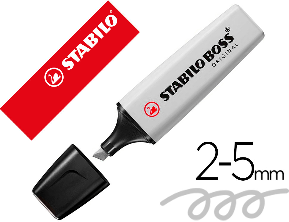 Marcador Stabilo Boss Fluorescente 70 Pastel Cinza Empoeirado - STABILO