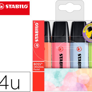Marcador Boss Fluorescente 70 Pastel Estojo De 4 Unidades Cores Novas 2021 Sortidas - STABILO