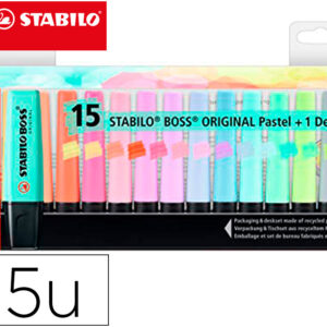 Marcador Stabilo Boss Fluorescente 70 Pastel Deskset Estojo De 15 Unidades Cores Sortidas - STABILO