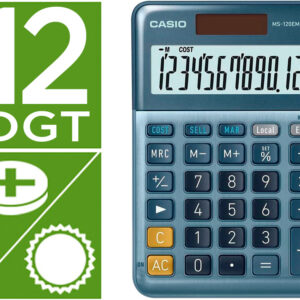 Calculadora MS-120EM Secret?ria 12 Digitos TX +/- Tecla Duplo Zero (Azul) - CASIO