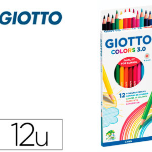 Lapis De Cor Giotto Colors 3.0 Caixa De 12 Cores Mina 3 Mm