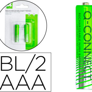 Blister 2x Pilhas Recarreg?veis Ni-MH AAA 1,2V 1000mAh - Q-CONNECT