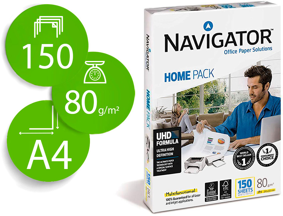 Papel Fotocopia Navigator Din A4 80 Gramas Pack de 150 Folhas - NAVIGATOR