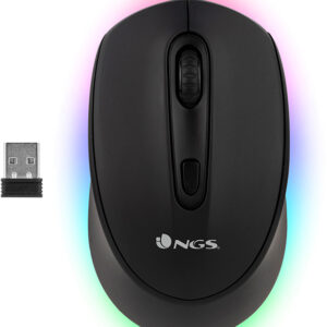 Rato Smog Optico 1000/1600/2400 Dpi Sem Fios 3 Botoes Recetor Usb 2,4 Ghz 15 Modos Luzes Led - NGS
