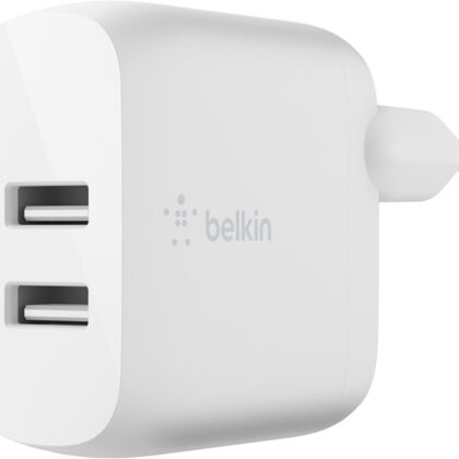 Carregador Domestico Wcb002Vfwh Doble Usb-A Boost Charge 12Wx2 Cor Branco - BELKIN