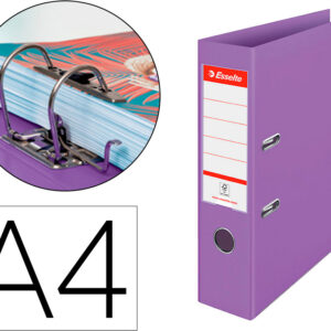 Pasta De Arquivo De Alavanca Cor Breeze Cartao Forrado Pvc Din A4 Lombada 75 Mm Cor Malva - ESSELTE