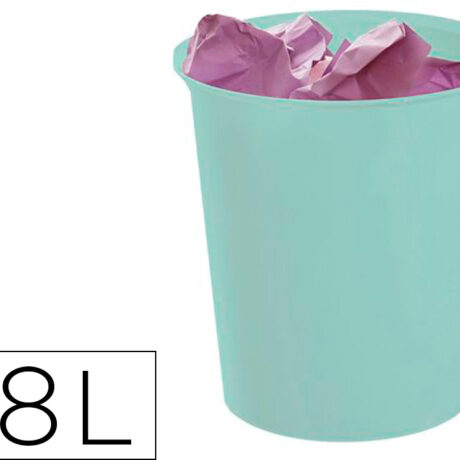 Cesto De Papeis Ecogreen Plastico 100% Reciclavel 18 Litros Cor Verde Pastel - ARQUIVO 2000