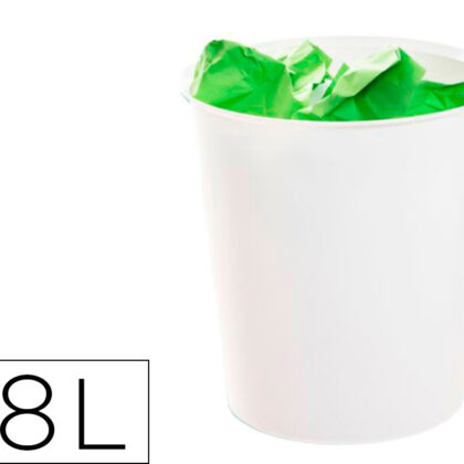 Cesto De Papeis Ecogreen Plastico 100% Reciclavel 18 Litros Cor Branco Pastel - ARQUIVO 2000