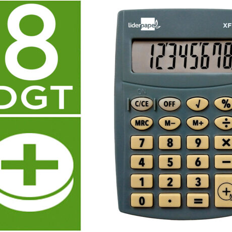 Calculadora De Bolso Xf03 8 Digitos Pilhas Cor Cinza 99X64X9 Mm