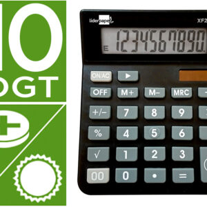 Calculadora de Secretaria Xf20 10 Digitos Solar e Pilhas - Preto