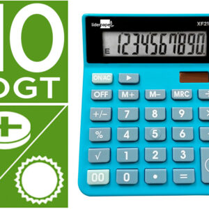 Calculadora De Secretaria Xf21 10 Digitos Solar E Pilhas Cor Azul 127X105X24 Mm