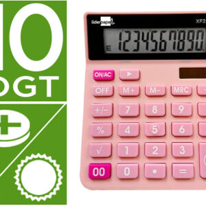 Calculadora de Secretaria Xf23 10 Digitos Solar E Pilhas Cor Rosa 127x105x24mm