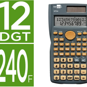 Calculadora Cientifica Xf34 12 Digitos 240 Funcoes Com Tampa Solar E Pilhas Cor Cinza 156X85X20 Mm