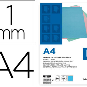 Capa De Encadernacao Cartao A4 1 Mm Celeste Embalagem De 50 Unidades