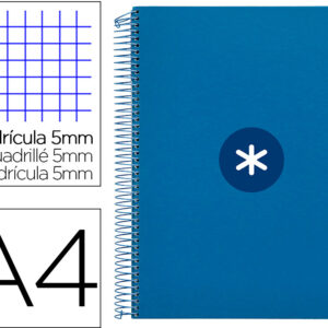 Caderno Espiral Din A4 Antartik Capa Forrada 120 F 100 Gr Quadricula 5Mm 5 Bandas Cor Azul Escuro