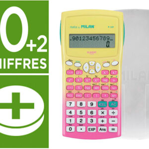 Calculadora Cientifica M240 Sunset 2 Linhas 240 Funcoes 10+2 Digitos Cor Rosa /Amarelo - MILAN