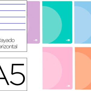 Caderno Agrafado 360 Capa De Plastico Din A5 48 F 90 Gr Pautado Com Dupla Margem