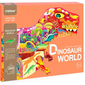 Puzzle Mideer Mundo De Dinossauros Com Forma Animal Grande 280 Peças - MIDEER