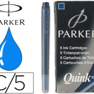 Tinta Parker Quink Azul Permanente Caixa de 5 Recargas