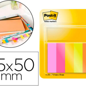 Bloco De Notas Adesivas Post-It Mini Notas Energetic Colour 15 X 50 Mm 50 Folhas Cores Sortidas