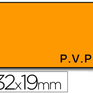 Rolo de Etiquetas Adesivas Meto Onduladas 32 X 19 mm Pvp- Laranja Fluorescente Rolo 1000