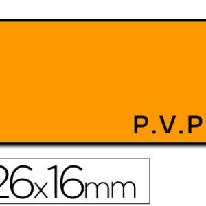 Rolo de Etiquetas Adesivas Meto Onduladas 26 X 16 mm Pvp- Laranja Fluorescente Rolo 1200