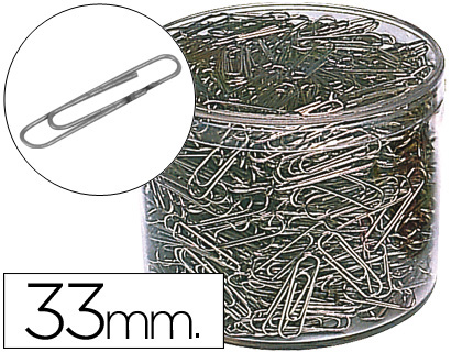 Clips Niquelados N. 2 33 mm Caixa 1000 Unidades