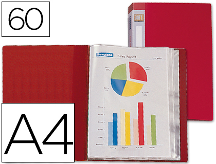 Capa Catalogo Din A4 c/ 60 Bolsas Vermelha