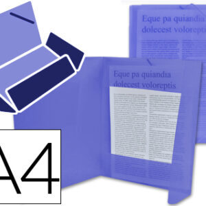 Pasta de Elasticos em Polipropileno, A4, Azul