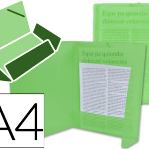 Pasta de Elasticos em Polipropileno, A4, Verde