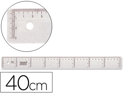 Regua Plastico Transparente 40 cm