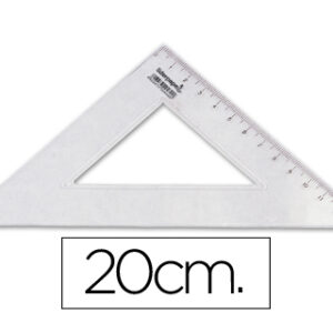 Esquadro 20 cm Plastico Transparente