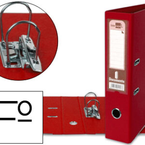 Pasta de Arquivo de Alavanca Folio Forrado PVC c/ Rado Lombada 75mm Vermelho