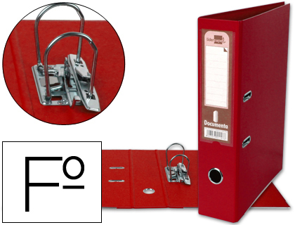 Pasta de Arquivo de Alavanca Folio Forrado PVC c/ Rado Lombada 75mm Vermelho