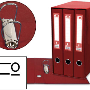 Módulo de 3 Pastas de Arquivo 2 Aneis Folio Lombada 60 mm Vermelho