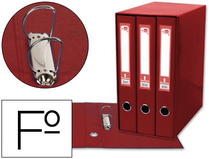 Módulo de 3 Pastas de Arquivo 2 Aneis Folio Lombada 60 mm Vermelho