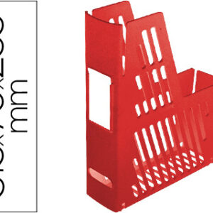 Porta Revistas Archivo 2000 de Plastico, c/ Identificacao, Vermelho