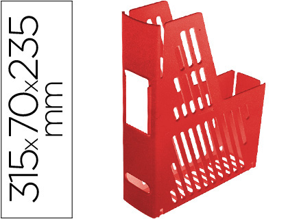 Porta Revistas Archivo 2000 de Plastico, c/ Identificacao, Vermelho