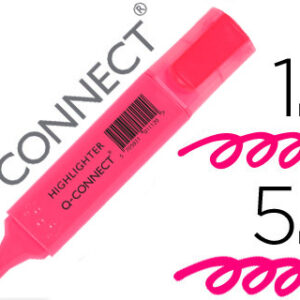 Marcador Fluorescente Q-Connect de Ponta Biselada Rosa