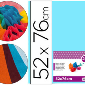 Papel Seda 52 X 76 cm 18 Gr Azul Celeste (25 Folhas)