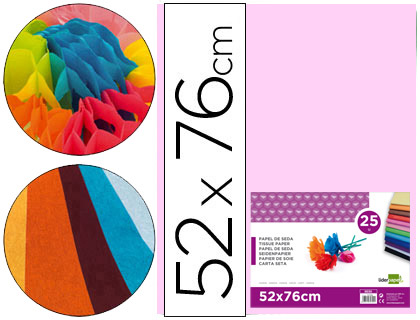 Papel Seda 52 X 76 cm 18 Gr Rosa (25 Folhas)
