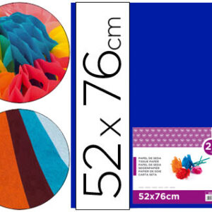 Papel Seda 52 X 76 cm 18 Gr Azul (25 Folhas)